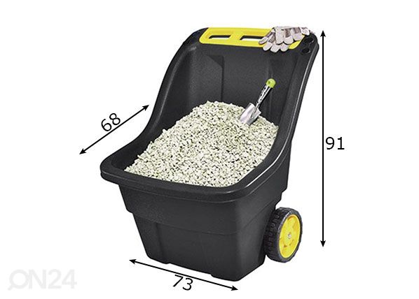 Puutarhavaunu Keter Super Pro 150 L, musta mitat