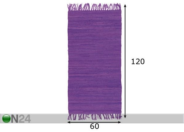 Puuvillamatto COTTON 60x120 cm mitat