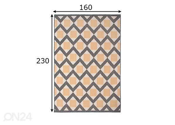 Puuvillamatto Scandi 160x230 cm mitat