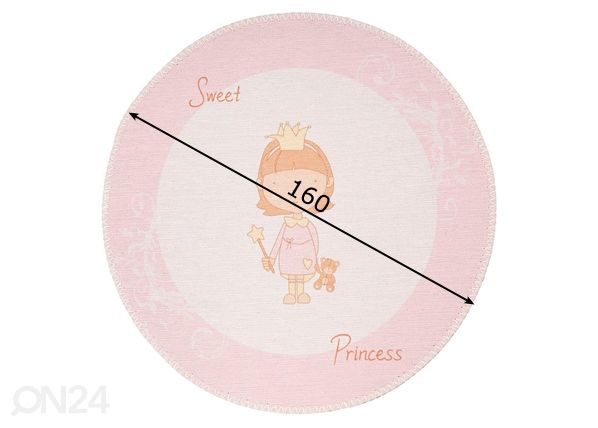Pyöreä lasten matto Ø160 cm mitat