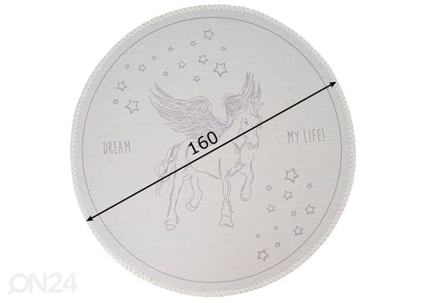 Pyöreä lasten matto Ø160 cm mitat