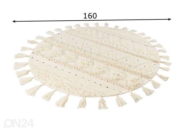 Pyöreä matto Ø160 cm mitat
