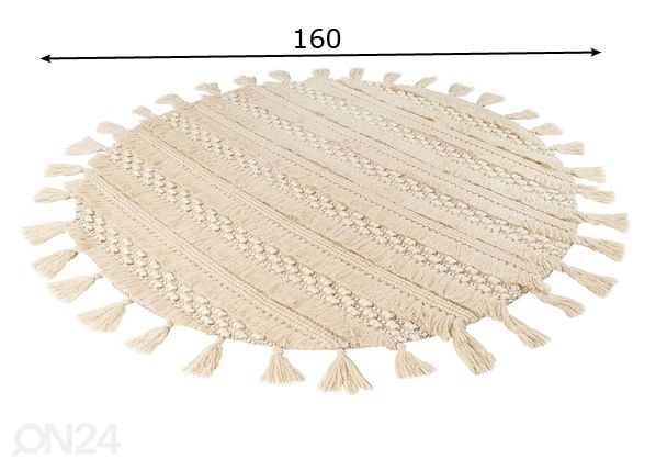 Pyöreä matto Ø160 cm mitat