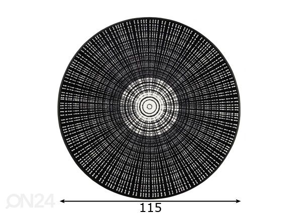 Pyöreä matto Cascara black Ø 115 cm mitat