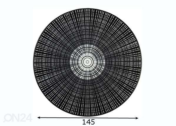 Pyöreä matto Cascara black Ø 145 cm mitat