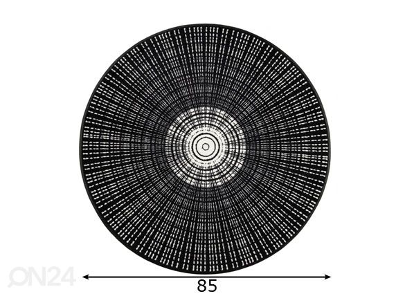 Pyöreä matto Cascara black Ø 85 cm mitat
