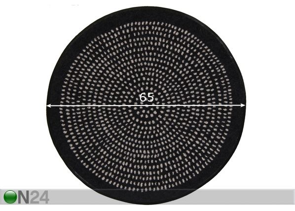 Pyöreä matto Nestor black Ø 65 cm mitat