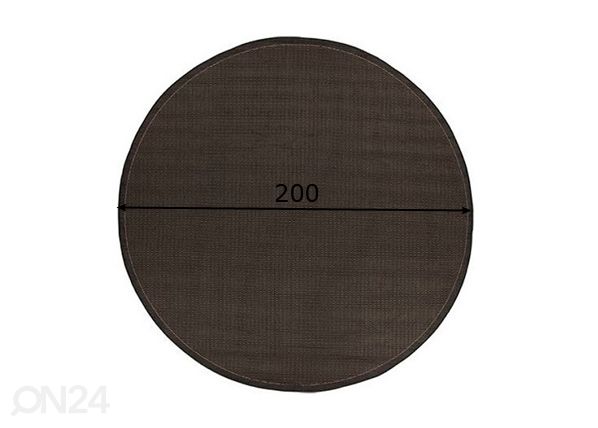 Pyöreä matto Tatami Black Ø 200 cm mitat