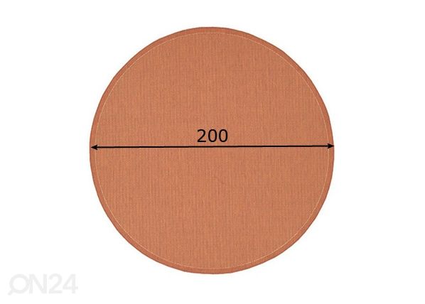Pyöreä matto Tatami Terracotta Ø 200 cm mitat