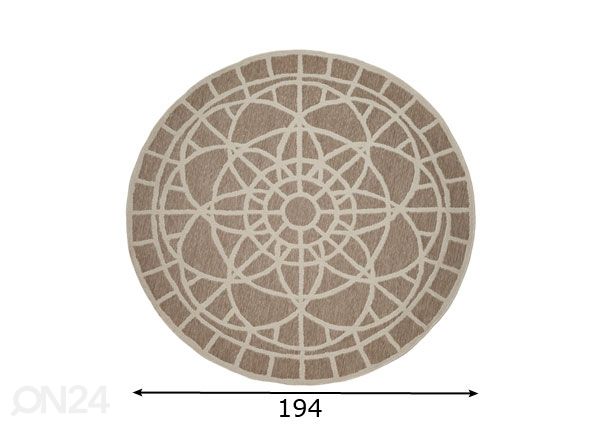 Pyöreä matto Tondo Mink Ø194 cm mitat