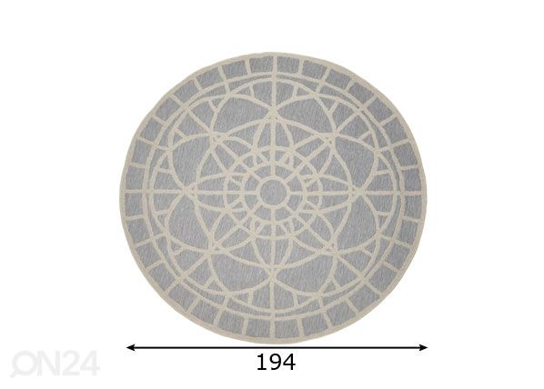 Pyöreä matto TONDO SILVER Ø194 cm mitat