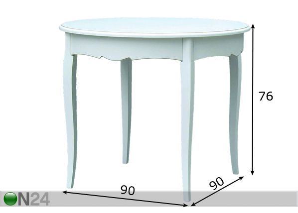 Pyöreä pöytä ELISABETH-10 mitat