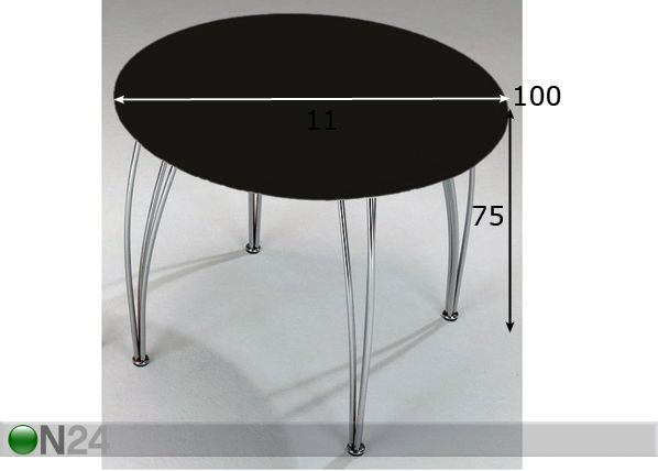 Pyöreä pöytä SANI Ø 100 cm mitat