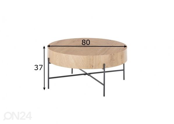 Pyöreä sohvapöytä Manacor mitat