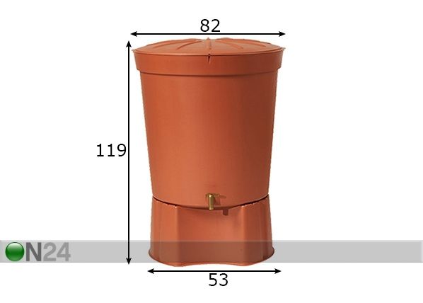 Pyöreä vesisäiliö 300 L, terrakotta mitat