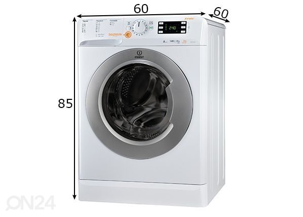 Pyykinpesukone kuivausrummulla Indesit mitat