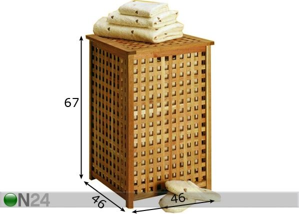 Pyykkikori WALNUT -63 mitat