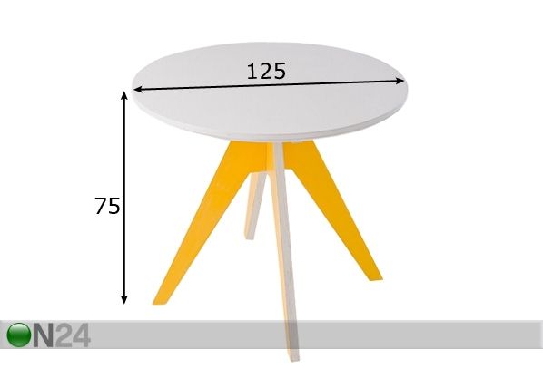 Radis ruokapöytä Edi Ø 125 cm mitat