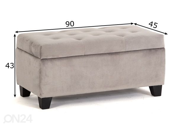 Rahi säilytystilalla mitat