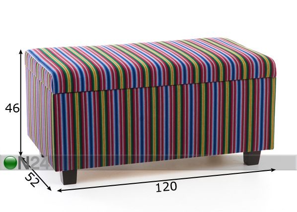 Rahi säilytystilalla kansallisväreissä 120 cm mitat