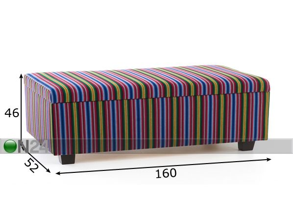 Rahi säilytystilalla kansallisväreissä 160 cm mitat