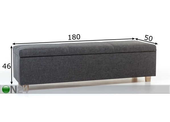 Rahi säilytystilalla Venecija 180 cm mitat