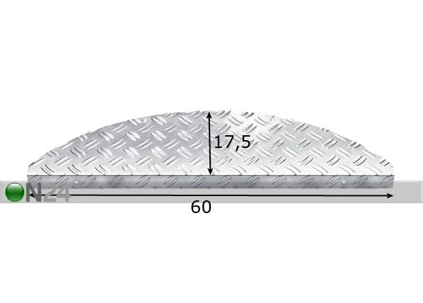 Rappusen suoja STEEL 17,5x60 cm mitat