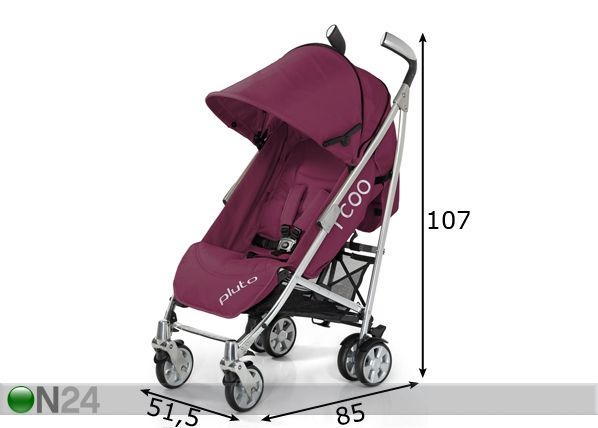 Rattaat I´COO PLUTO plum mitat