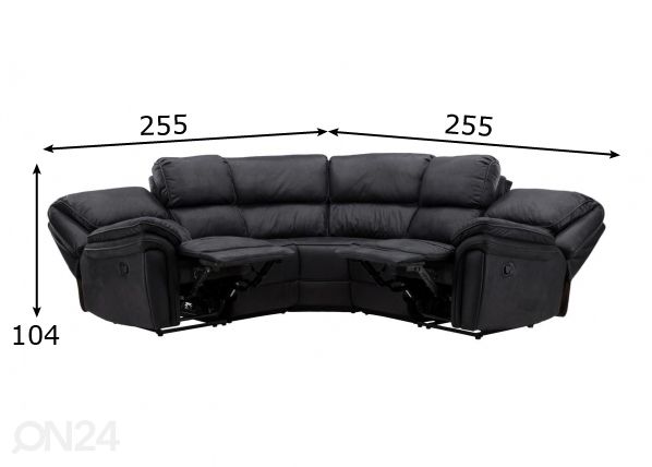 Recliner mekanismisohva Saranda mitat