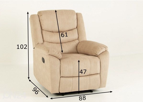 Recliner nojatuoli mitat