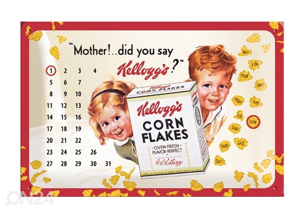 Retro metallitaulu Kellogg's 20x30cm