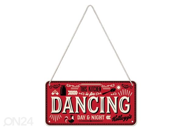 Retro metallitaulu Kellogg's - This Kitchen is for Dancing 10x20 cm