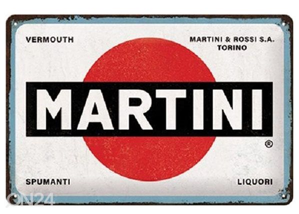 Retro metallitaulu Martini - Logo white 20x30 cm