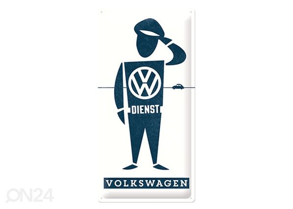 Retro metallitaulu VW Dienst 25x50 cm