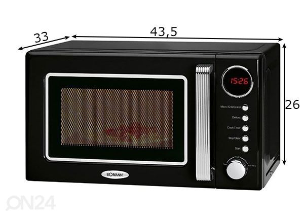 Retro mikroaaltouuni Bomann mitat