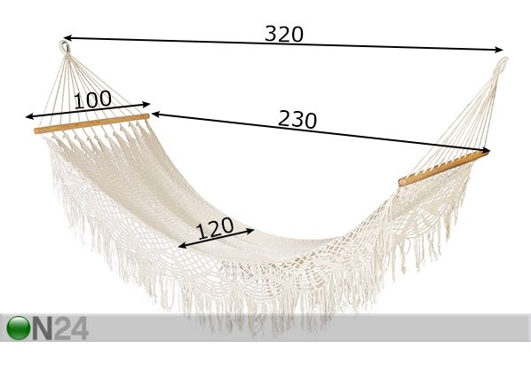 Riippukeinu El Tunco 230x127 cm mitat