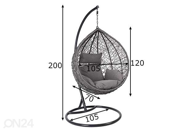 Riipputuoli telineellä Droplet mitat