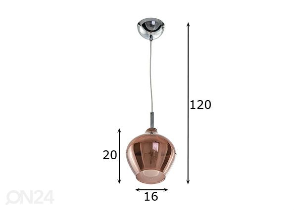 Riippuvalaisin Amber milano 1 mitat
