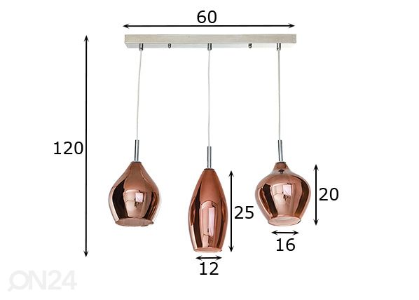 Riippuvalaisin Amber milano 3 mitat
