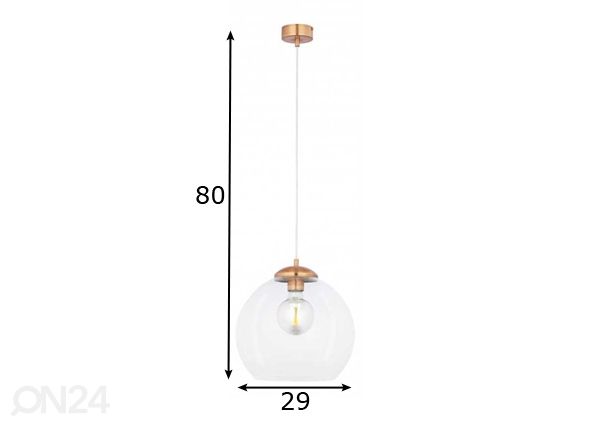 Riippuvalaisin Asti Copper mitat