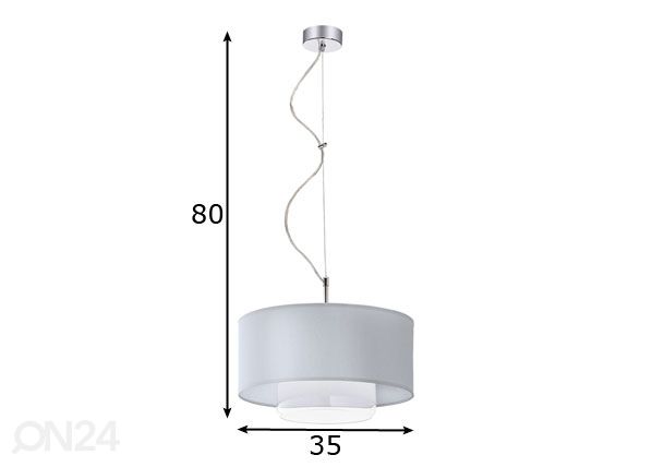 Riippuvalaisin AVEO 2 SILVER mitat