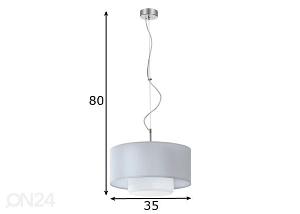 Riippuvalaisin AVEO SILVER mitat