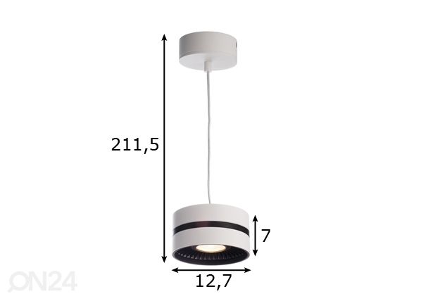 Riippuvalaisin BLACK & WHITE LED mitat