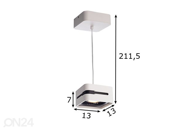 Riippuvalaisin BLACK & WHITE LED mitat