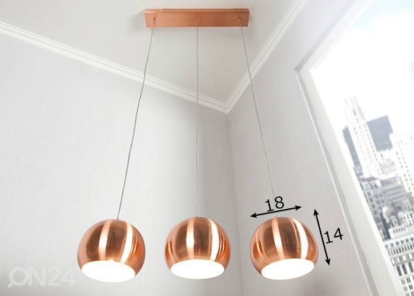 Riippuvalaisin Copper Ball mitat