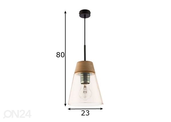 Riippuvalaisin Domino Amber Ø 23 cm mitat