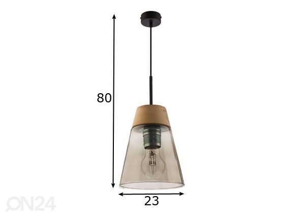 Riippuvalaisin Domino Smoky Ø 23 cm mitat