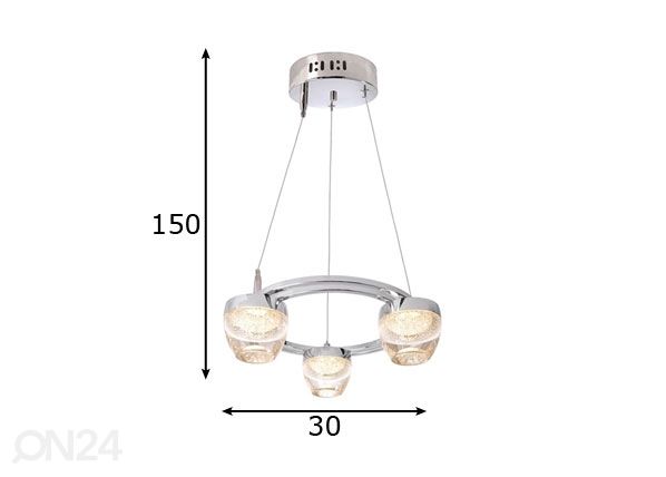 Riippuvalaisin Doradus III LED mitat