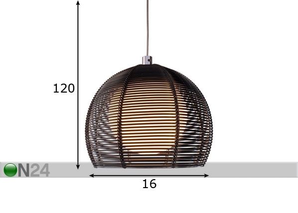 Riippuvalaisin Filo Ball mitat