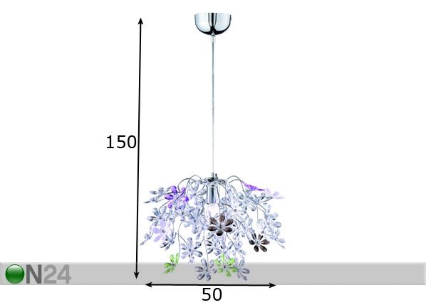 Riippuvalaisin FLOWER mitat